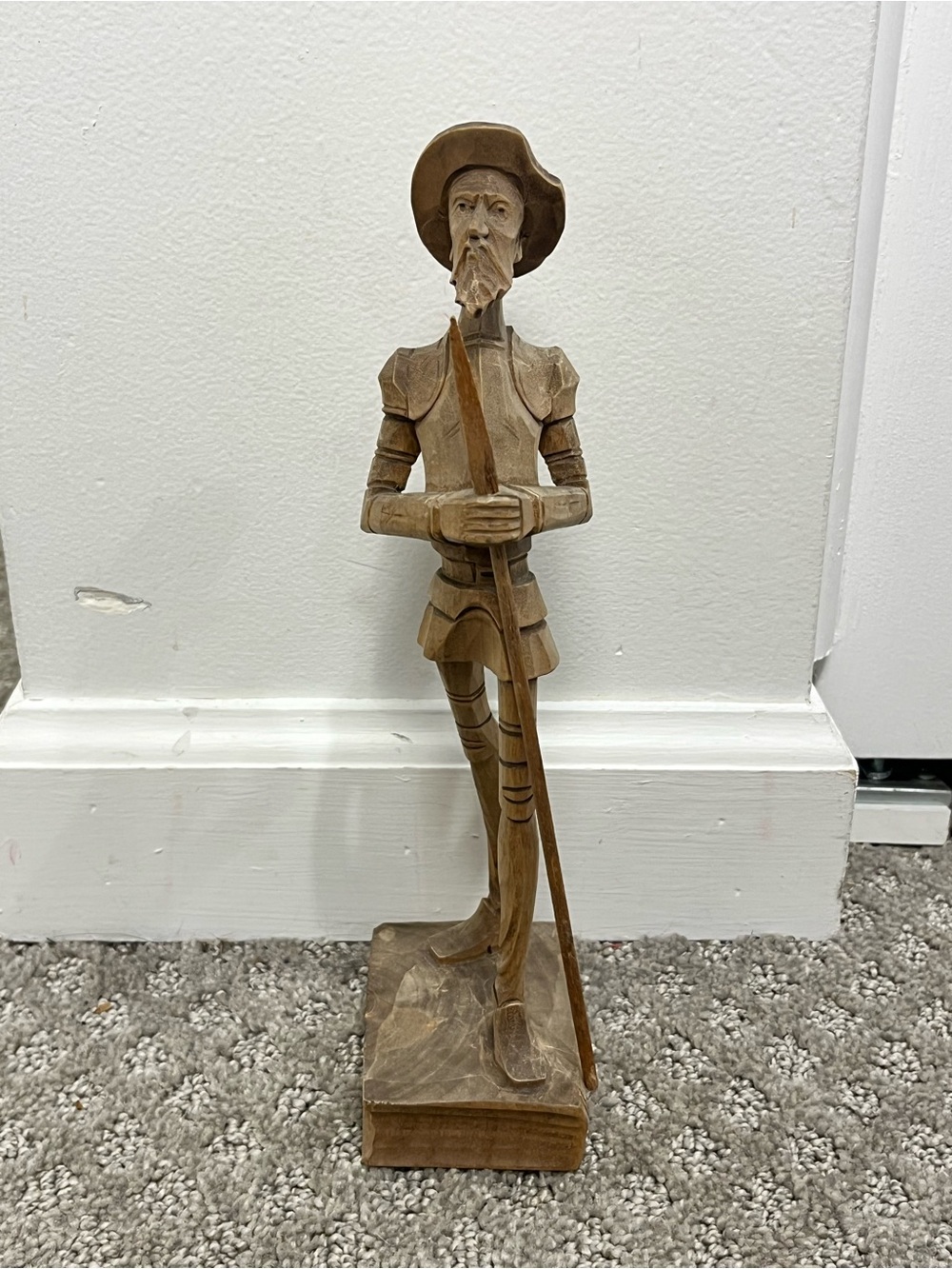 Hand Carved Wooden Statue 0f Don Quixote, an Enduring figure In Spanish Culture